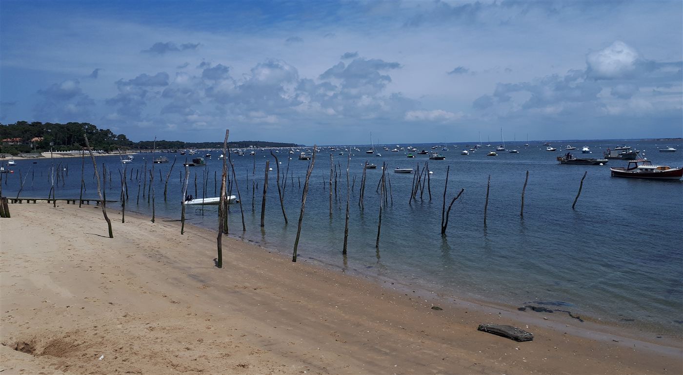 Village ostréicole et parcs à huîtres sur le Bassin d'Arcachon